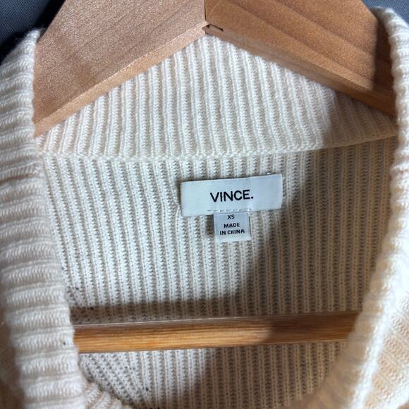 Vince Sleeveless Turtleneck Wool Cashmere Sweater Vest Off White Size XS - Picture 7 of 7